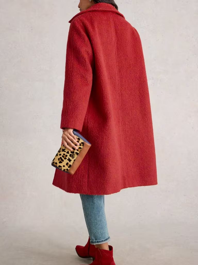 White Stuff Women’s Kelsey Wool Blend Coat in Bright Red