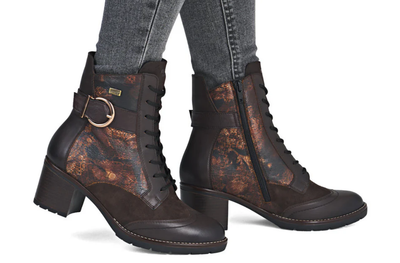 Remonte Ladies Ankle Boots D2A77-25 in Brown Combination
