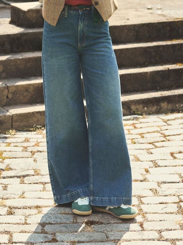 Joules Women’s Blue High Rise Wide Leg Jeans