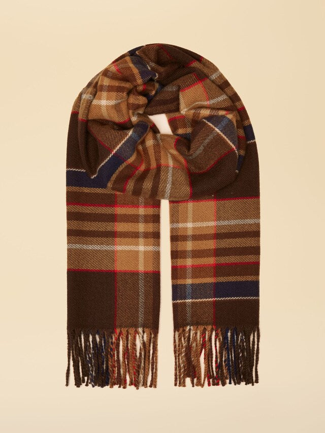 Joules Langtree Check Brown Scarf