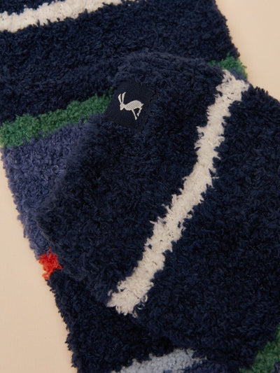 Joules Kids Fluffy Socks Blue Stripe Socks