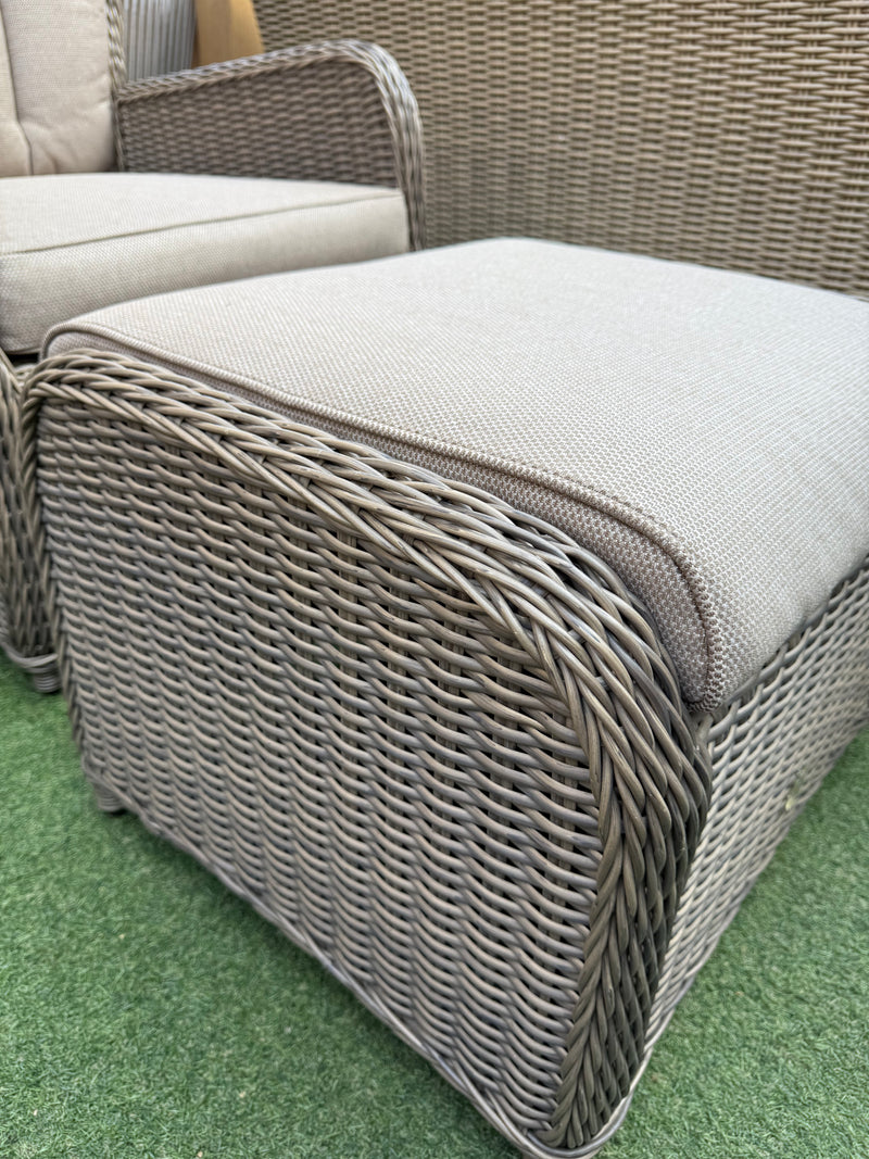 Elba Reclining High Back Lounge Set With Footstools & Side Table