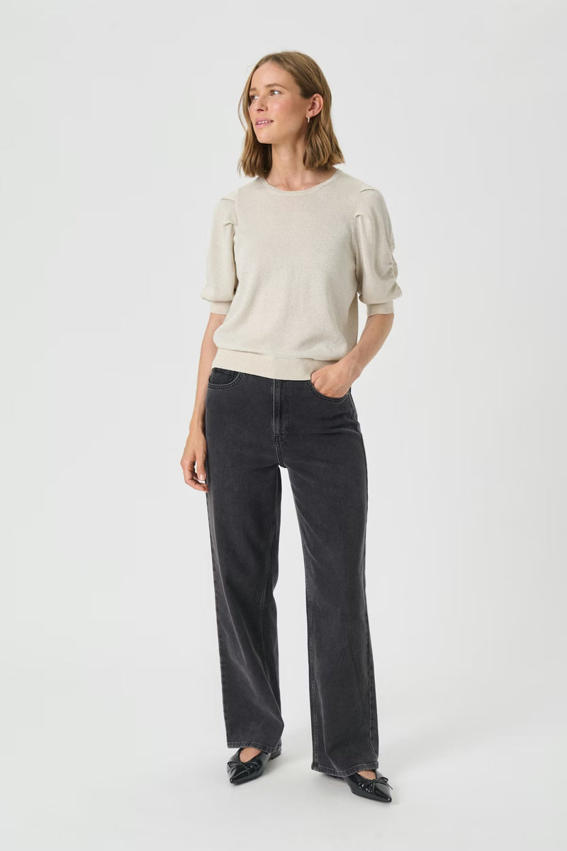 Part Two Ladies VaraiaPW Pullover in Whitecap Gray with Lurex, Varaia