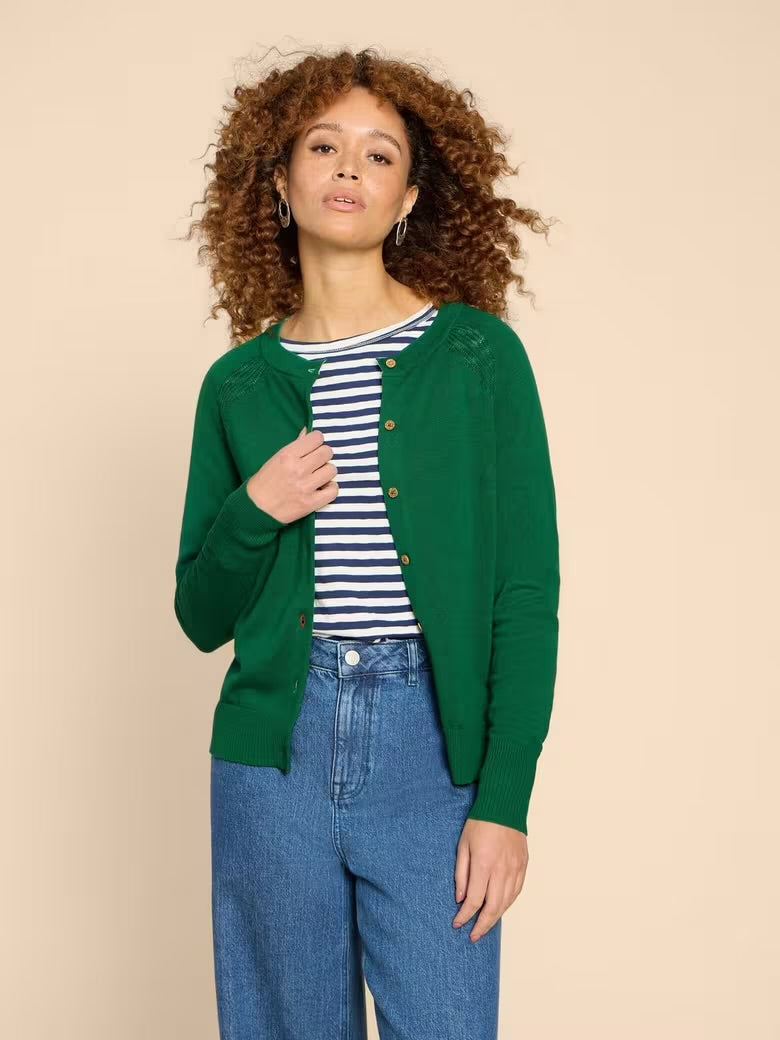 White Stuff Ladies Lulu Cardigan  in Dark Green, Cardi