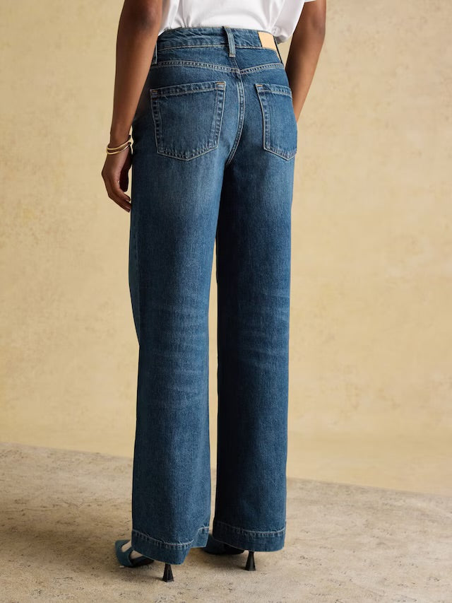 Joules Women’s Blue High Rise Wide Leg Jeans