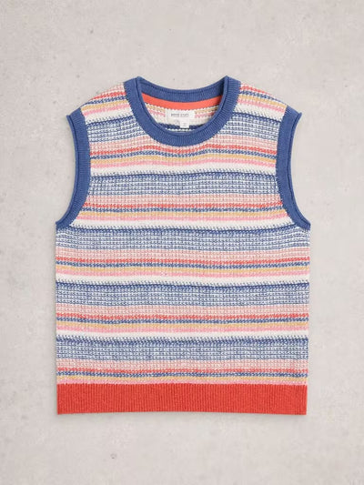 White Stuff Women’s Tara Texture Tank in Blue MLT