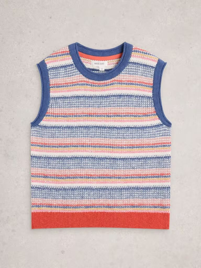 White Stuff Women’s Tara Texture Tank in Blue MLT