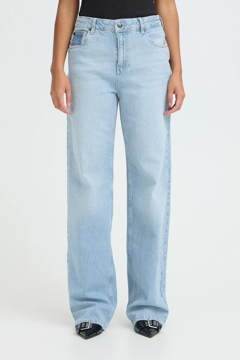 PULZ JEANS PZVEGA jeans wide leg light blue denim, Vega