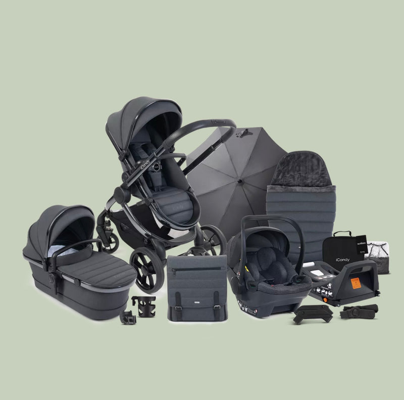 iCandy Peach 7 Pushchair & Carrycot Bundle in Dark Grey