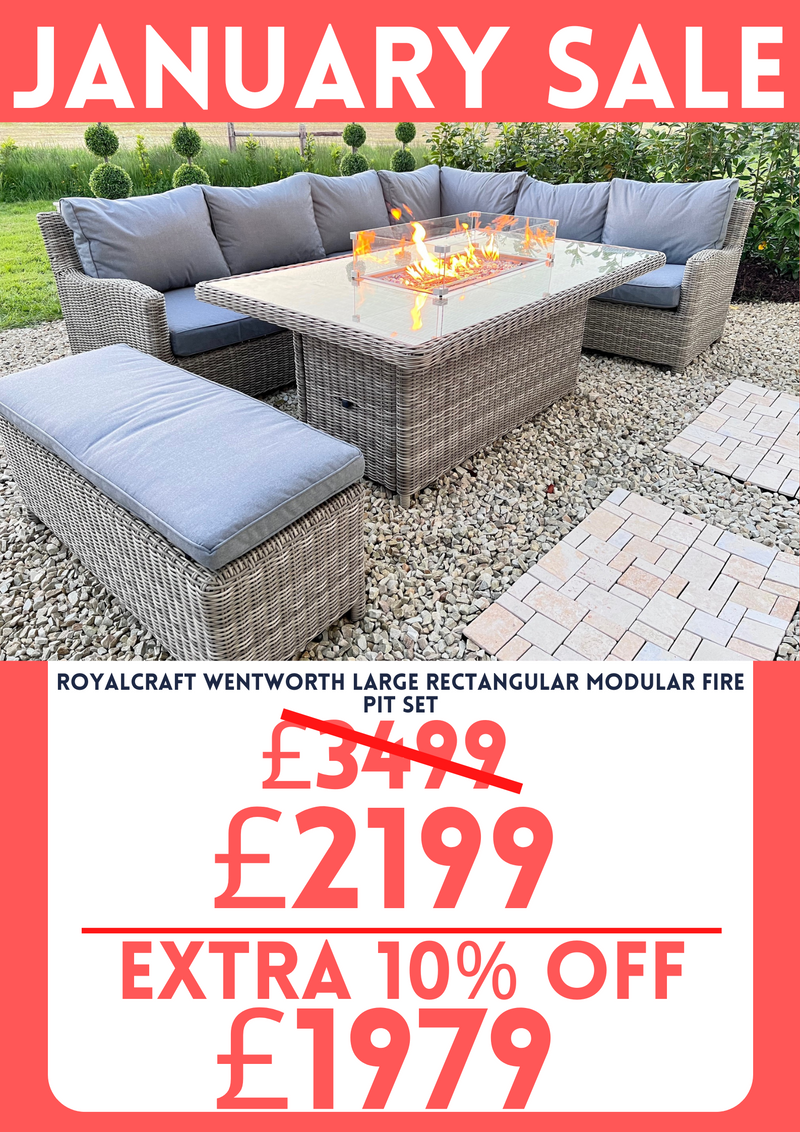 Royalcraft Wentworth Large Rectangular Modular Fire Pit Set