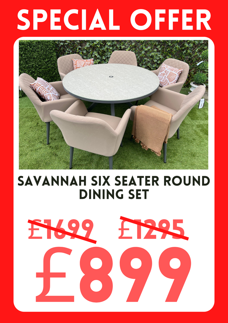 Savannah Six Seater Round Dining Set