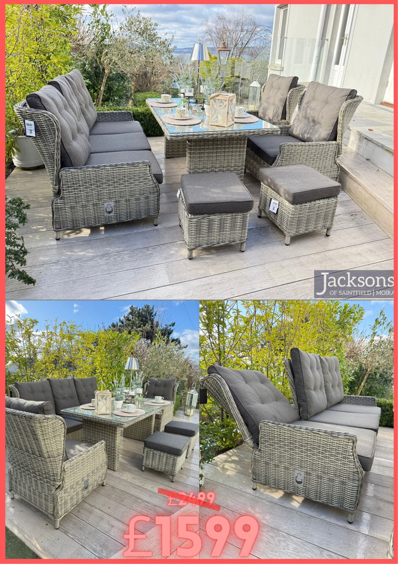 New Hampshire Dining Set With Reclining Sofa & Reclining Armchairs