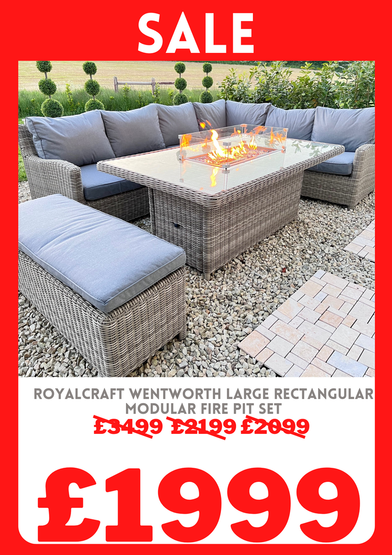 Royalcraft Wentworth Large Rectangular Modular Fire Pit Set