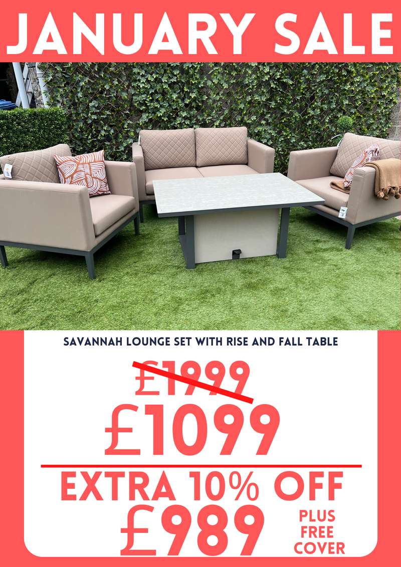 Savannah Lounge Set With Rise and Fall Table