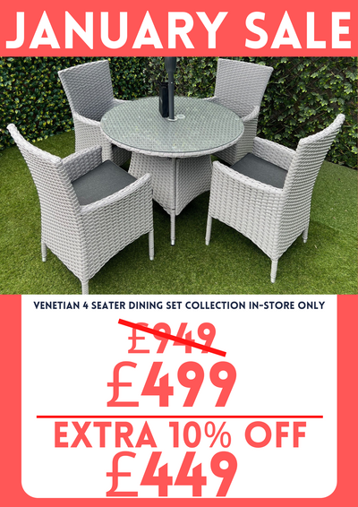 Venetian 4 Seater Dining Set COLLECTION IN-STORE ONLY