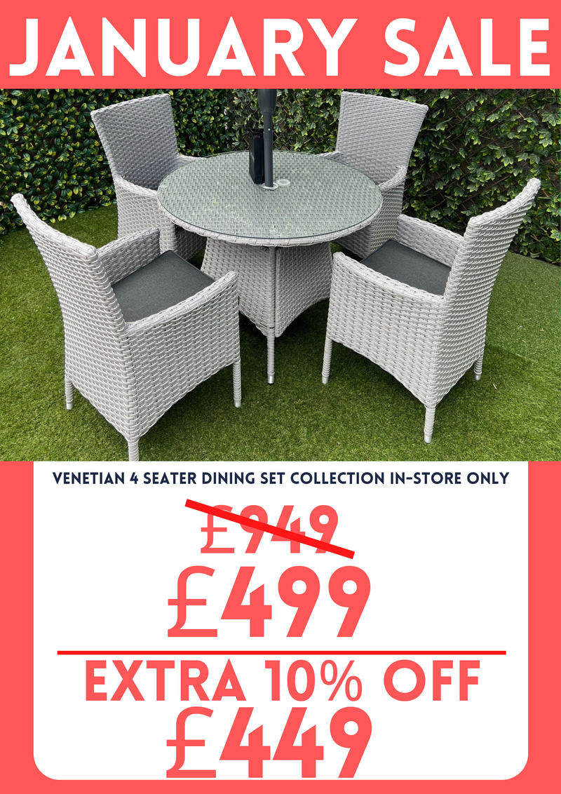 Venetian 4 Seater Dining Set COLLECTION IN-STORE ONLY