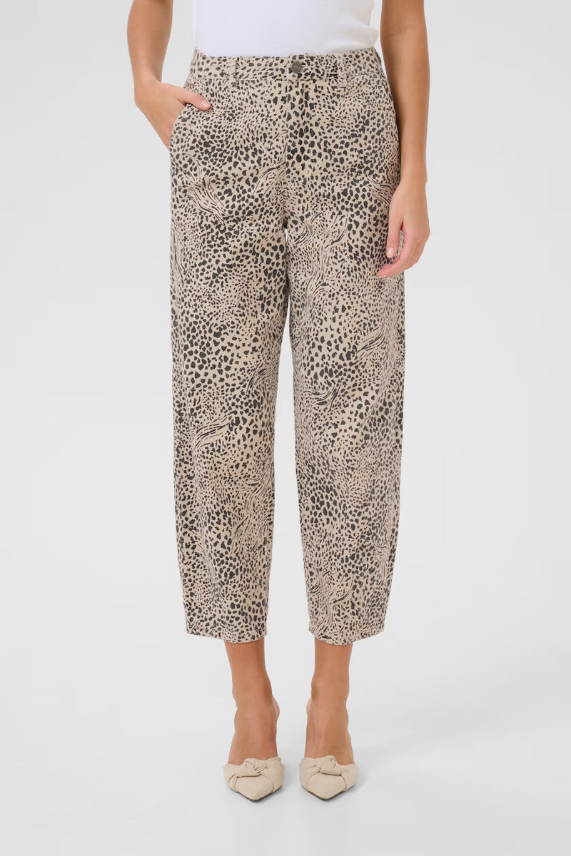 Kaffe Women’s KAlisa Cropped Jeans - Abstract Leopard