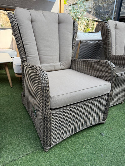 Elba Reclining High Back Lounge Set With Footstools & Side Table