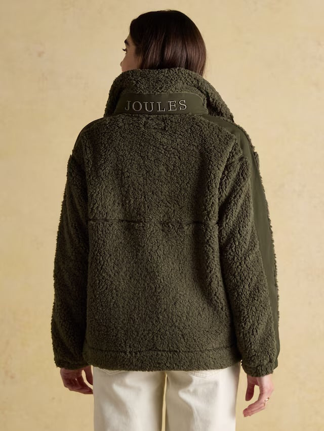 Joules Women’s Tilly Khaki Green Quarter Zip Fleece