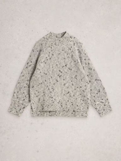 White Stuff Mono Nep Roll Neck Ivory