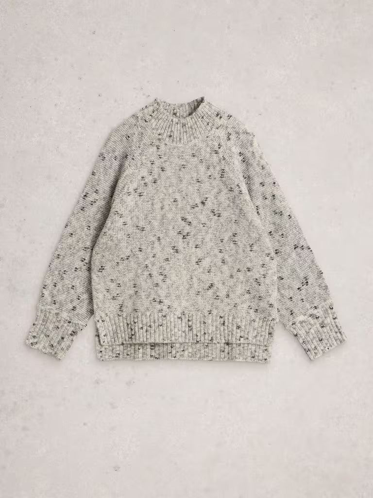 White Stuff Mono Nep Roll Neck Ivory