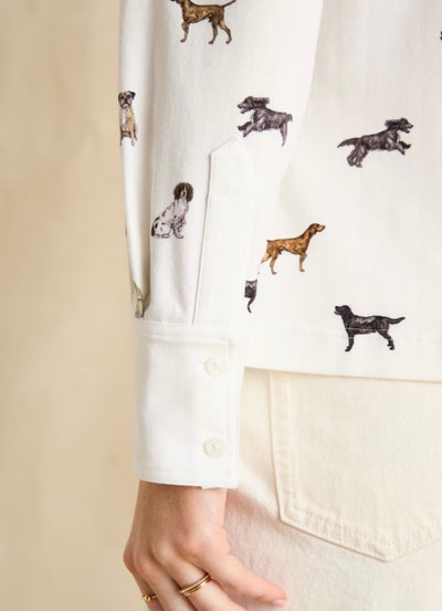 Joules X Eleanor Tomlinson Jersey Shirt - Cream Dogs