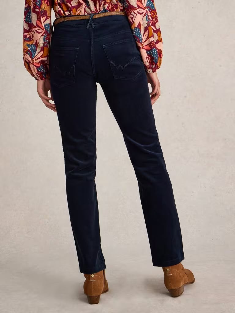 White Stuff Women’s Brooke Straight Cord Trouser - Dark Navy