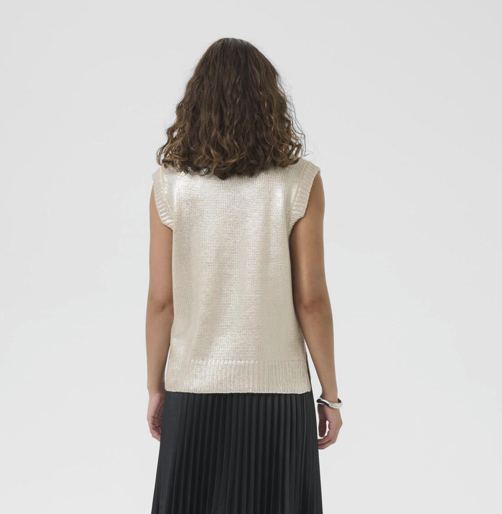 Culture Ladies CUEvelyn Knit Vest in Silver, Evelyn