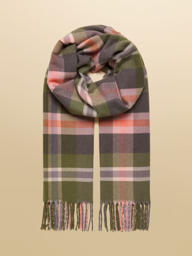 Joules Langtree Dobbi Green/Pink Large Unisex Scarf
