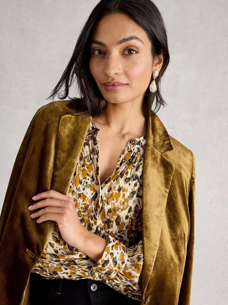 White Stuff Ari Metallic Top - Chartreuse MLT