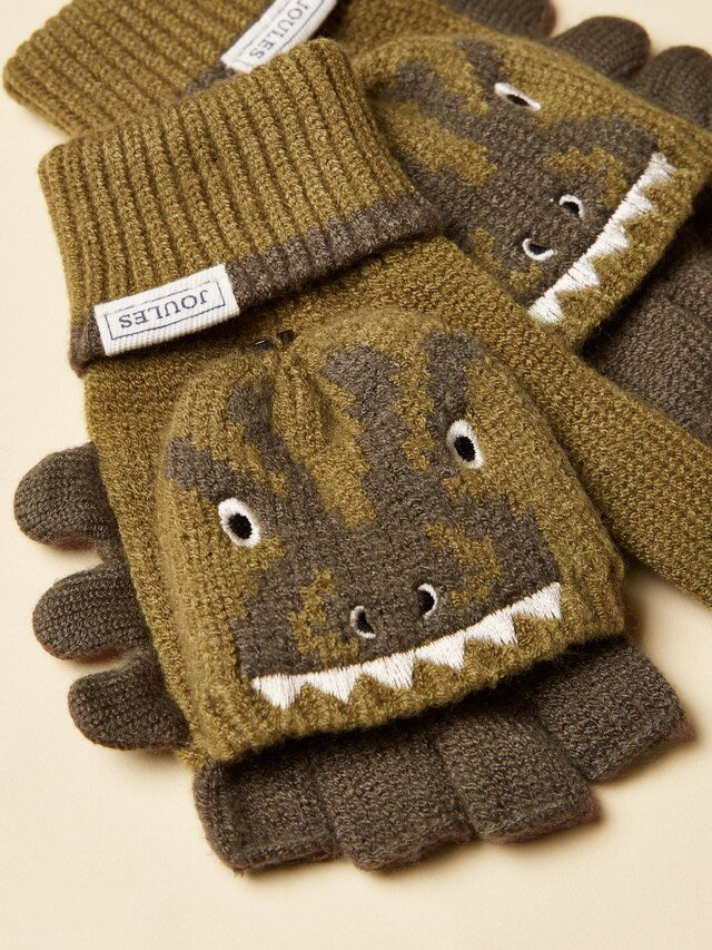 Joules Boys Carey Green Character Gloves