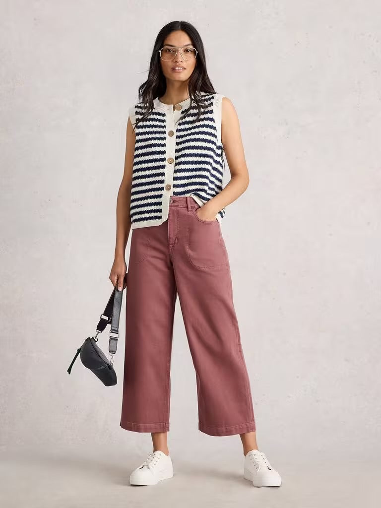 White Stuff Women’s Tia Wide Leg Crop Jean - Mid Pink