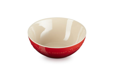 Le Creuset Stoneware Holly Serving Bowl 25cm/3.6L Cerise
