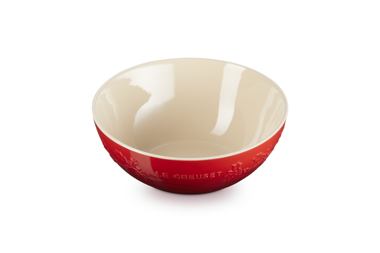 Le Creuset Stoneware Holly Serving Bowl 25cm/3.6L Cerise