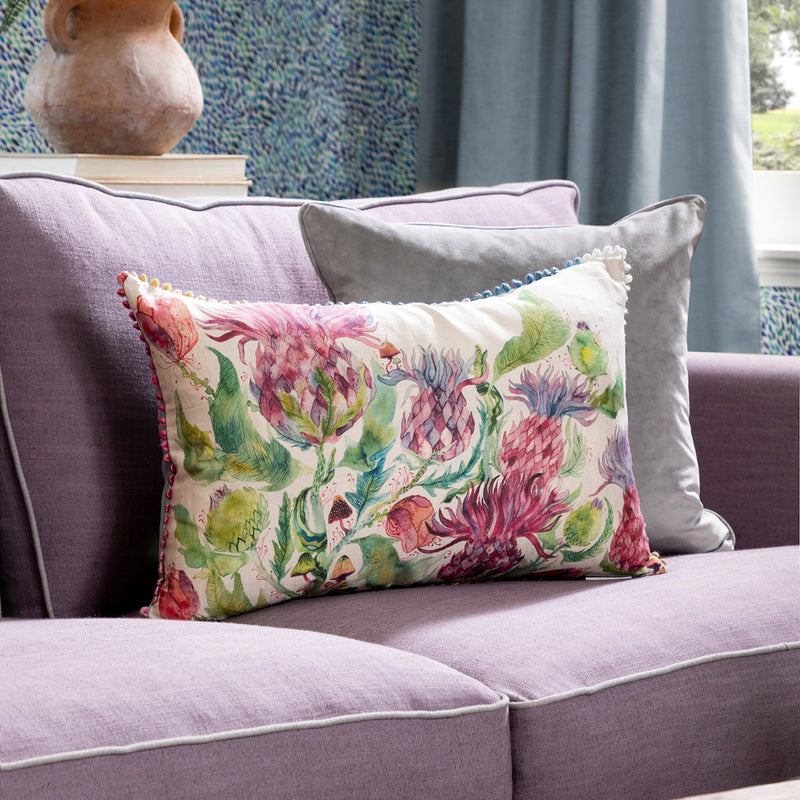 Voyage Maison Fairytale Bristles Printed Feather Cushion Damson 40X60CM