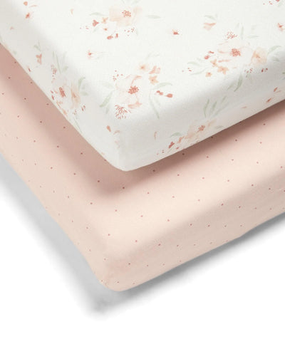 Mamas & Papas Cotbed Fitted Sheets (2 Pack) - Floral