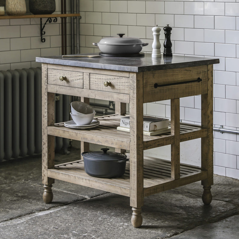 Banff Marble Top Kitchen Island