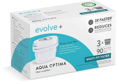 3 PACK Aqua Optima Evolve+  Brita Maxtra+ 30 Day Water Filter Cartridge Refills
