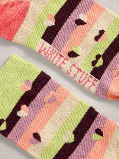GREEN HEART Pattern Ankle Sock WOMENS