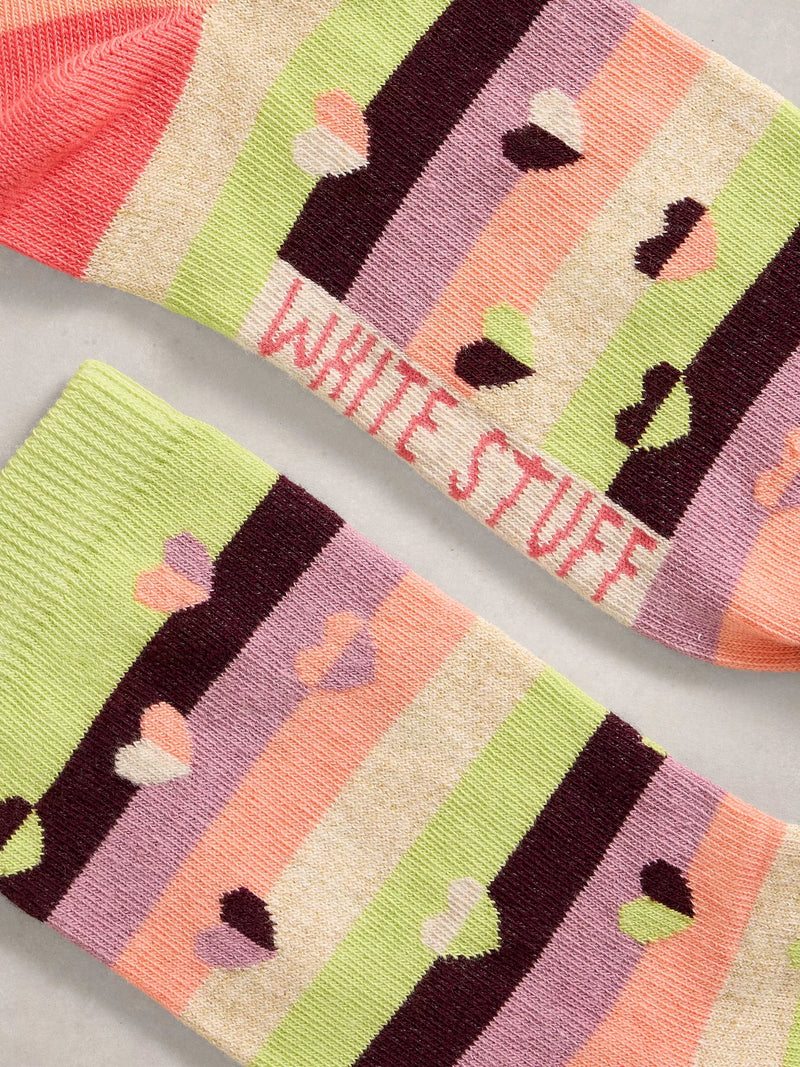 GREEN HEART Pattern Ankle Sock WOMENS