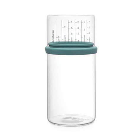 Brabantia Glass Storage Jar with Measuring Cup 1Lt