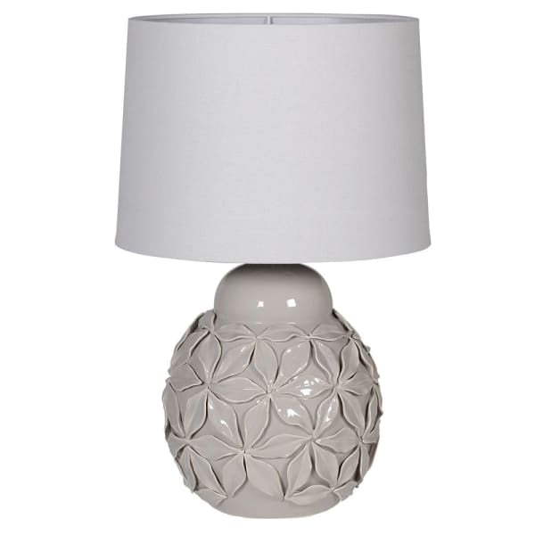 Grey Ceramic Flower Lamp