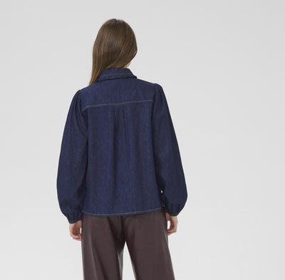 Culture Ladies Shirt CUHilka Arpa in Rinse Wash Denim, Hilka