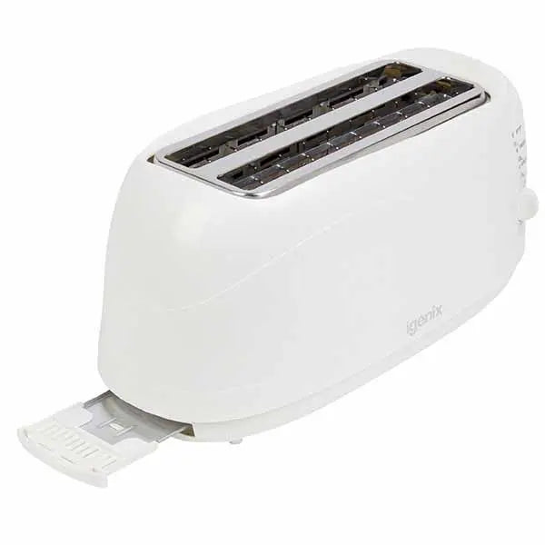 4 Slice Toaster, Removable Crumb Tray, White – IG3020