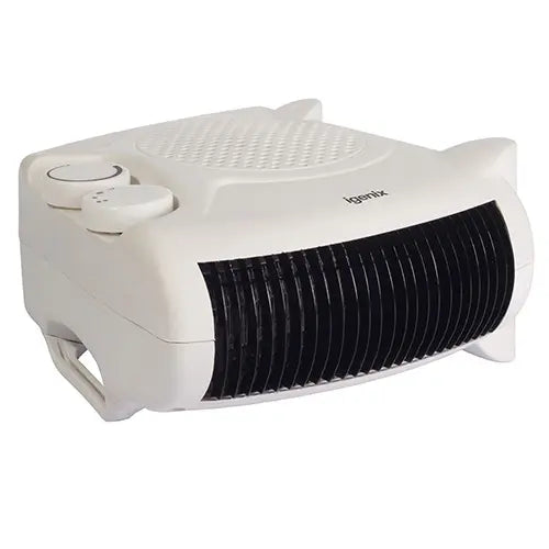 Fan Heater, 2 Heat Settings, 2000W, Flat/Upright, White – IG9010