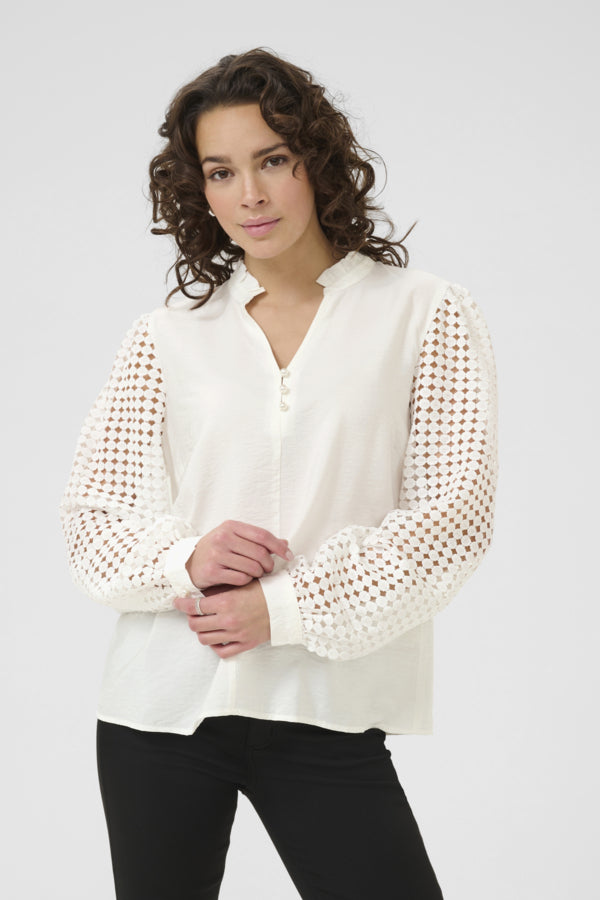Kaffe Women’s KAtulle Blouse in Chalk