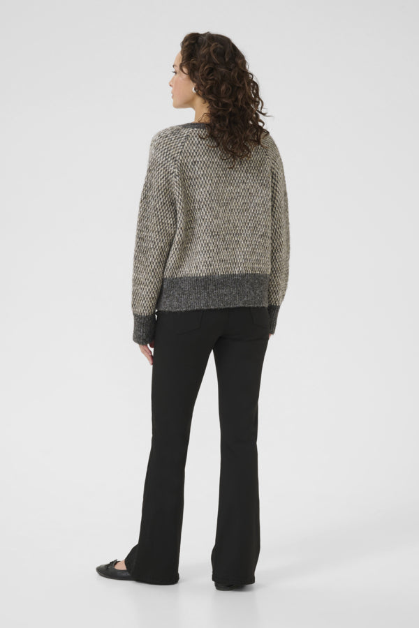 Kaffe Women’s KAmelinda Pullover in Dark Grey/ Feather Gray