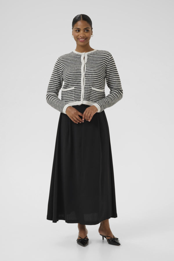 Kaffe Women’s KAellery Knit Cardigan in Light Grey M/Black Structure
