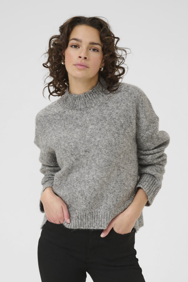 Kaffe Women’s KAlabis Pullover in Grey Melange