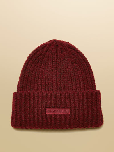 Joules Women’s Rosa Berry Red Beanie Hat